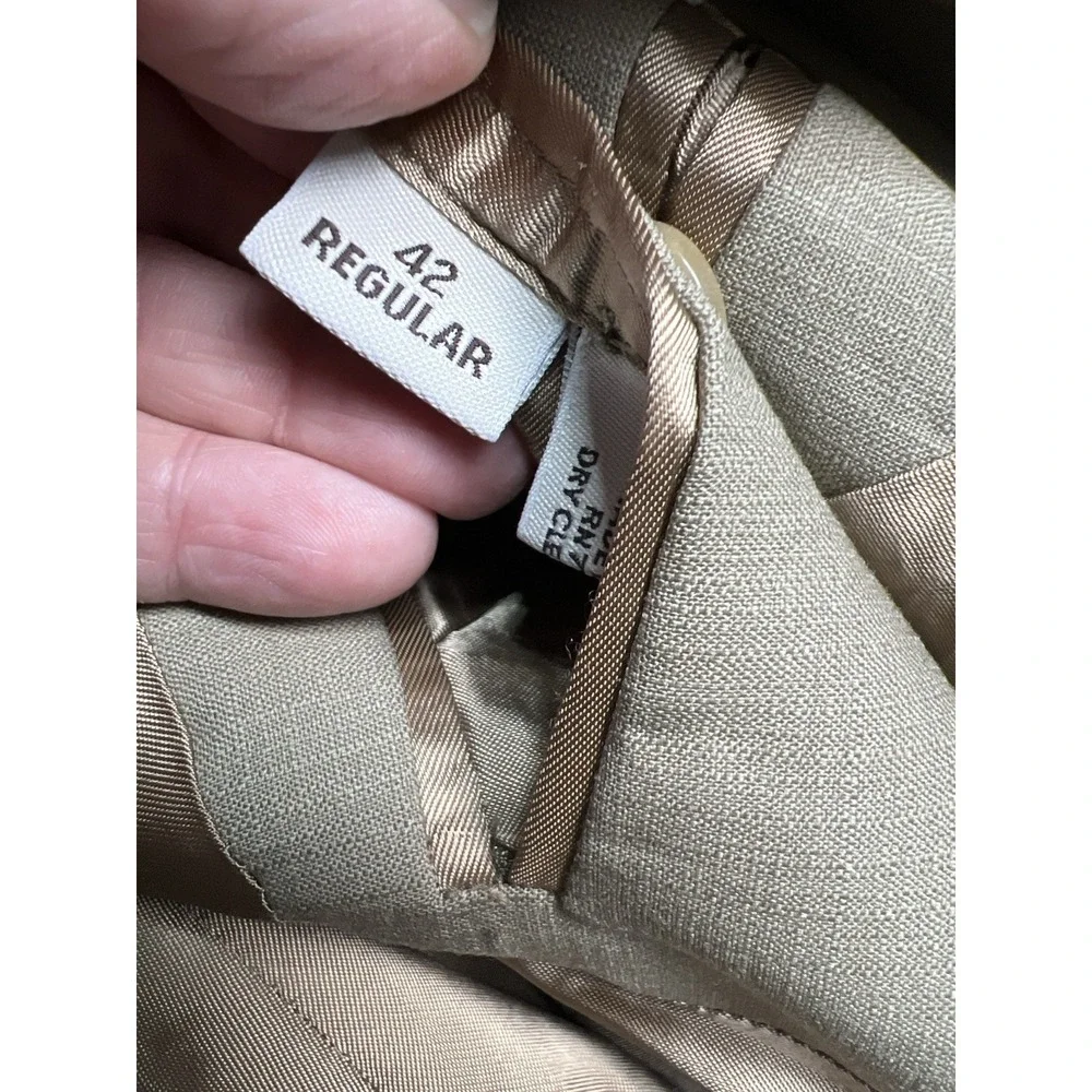 Pronto Uomo Blazer 42R Tan 100% Wool Made In Italy Sport Coat‎